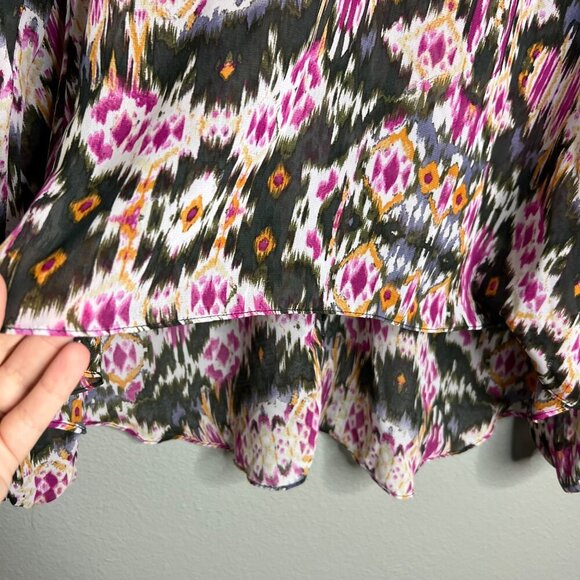 NEW Show Me Your Mumu Chelsey St. Gaudens Top Ikat Semi-Sheer High-Low Small - Picture 6 of 10